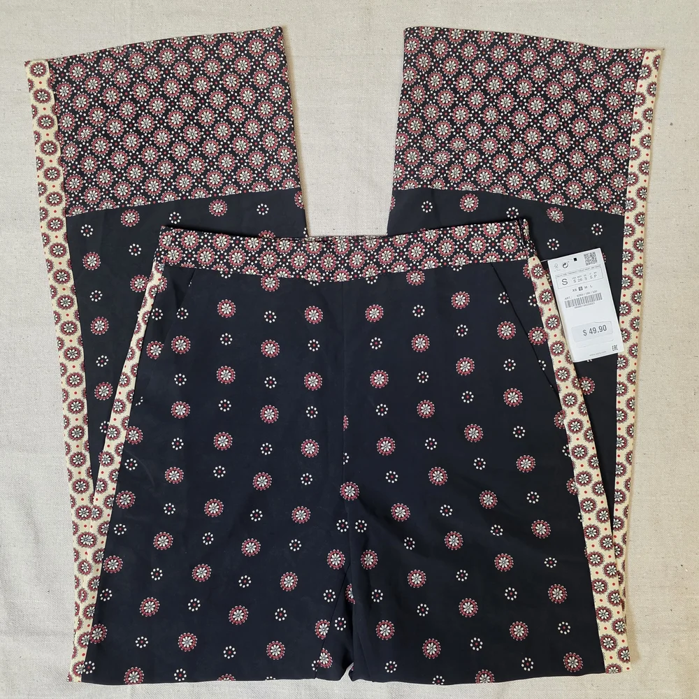 Zara Wide Leg Sleek Silky Trousers. NWT. - Picture 1 of 8